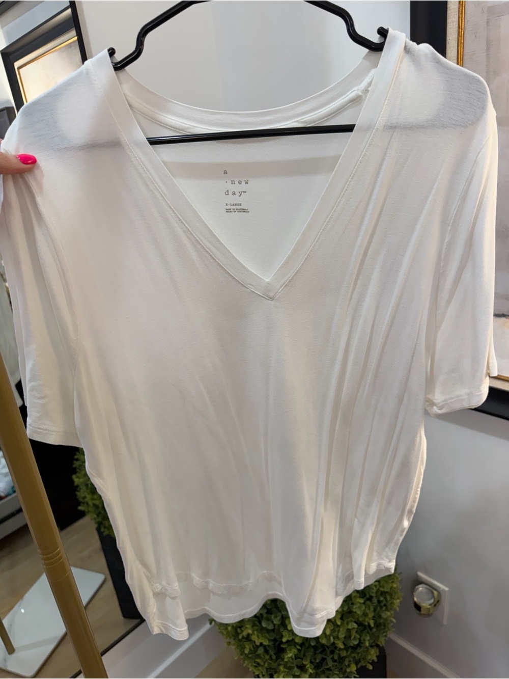 a new day White V-Neck Short Sleeve Top